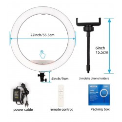 Professional Remote 22-inch Ring Light